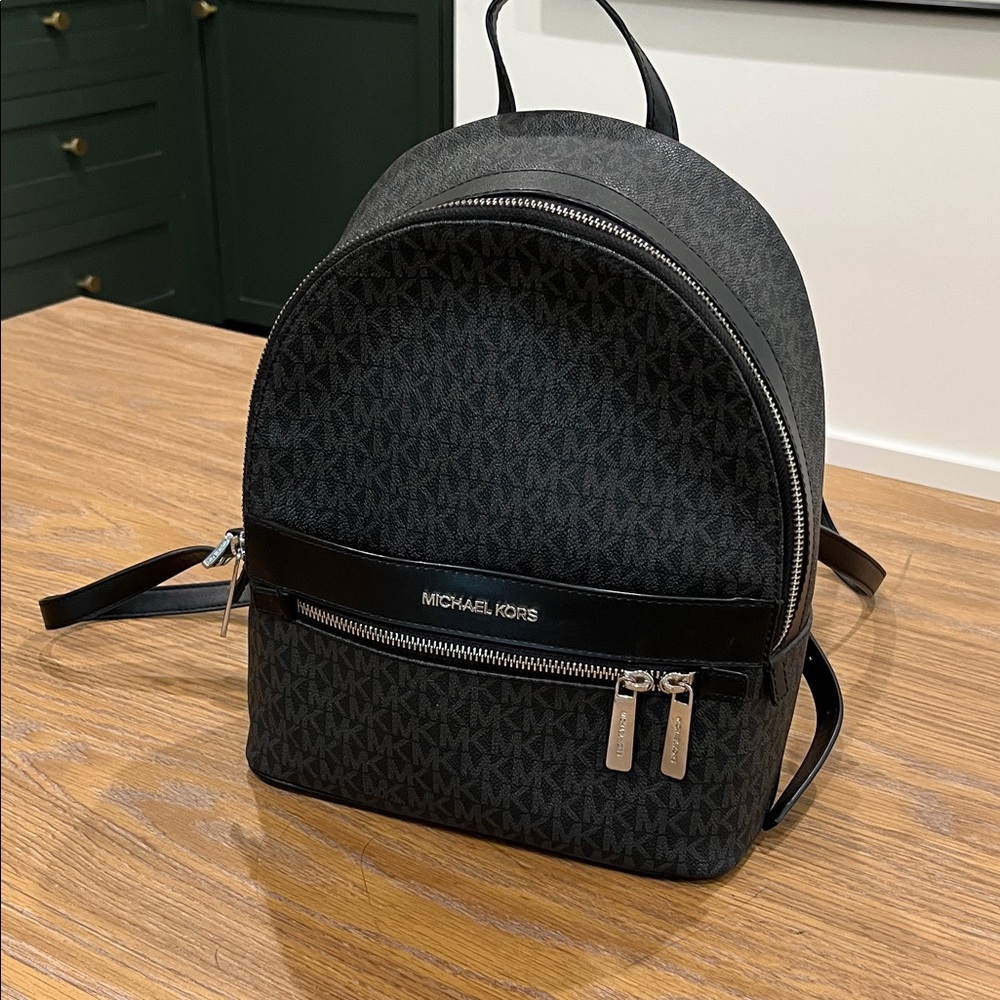 Michael Kors Charcoal and Black Logo Backpack